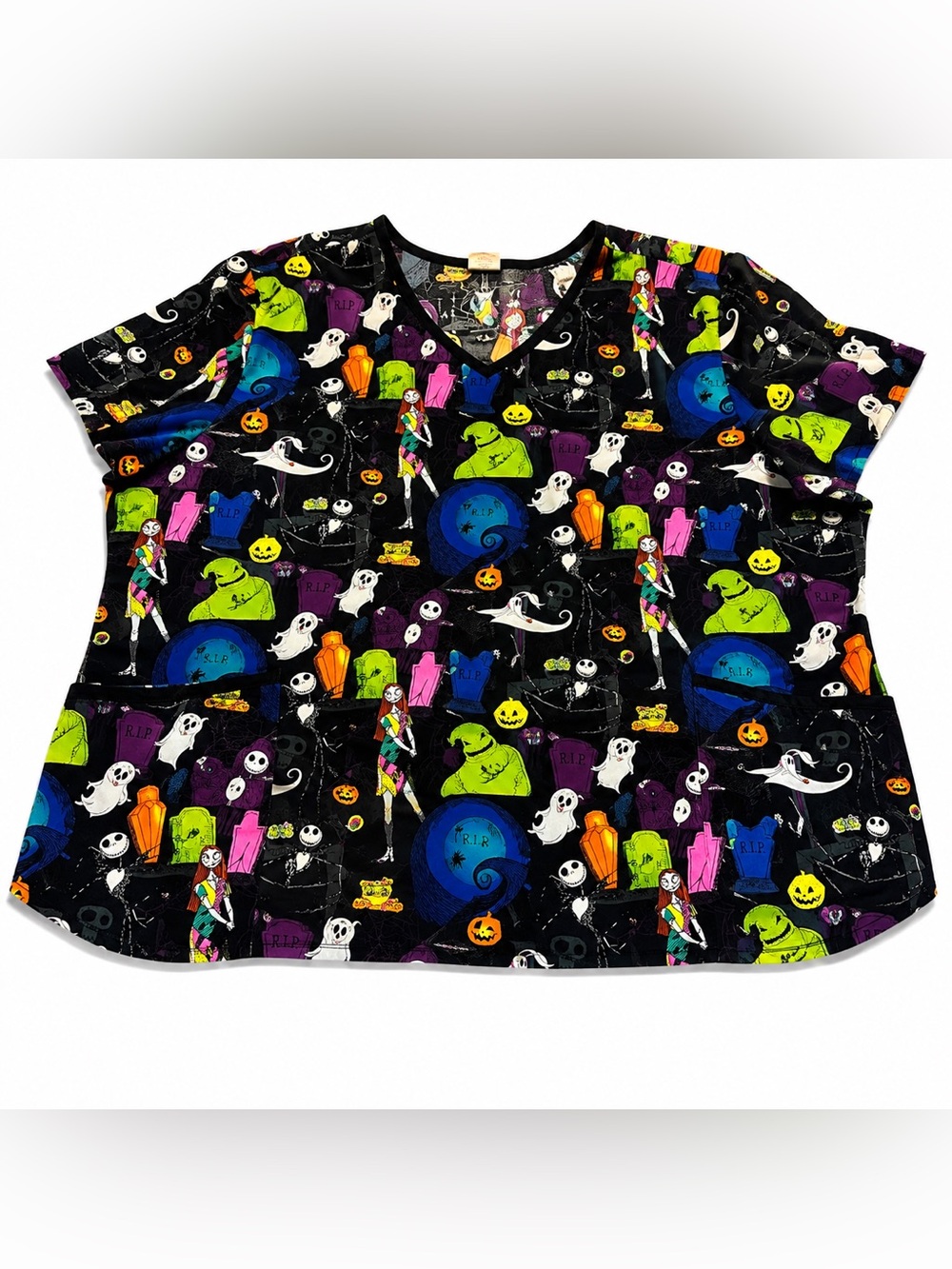Disney Nightmare Before Christmas Scrub Top 3XL Oogie Boogie Fall Halloween